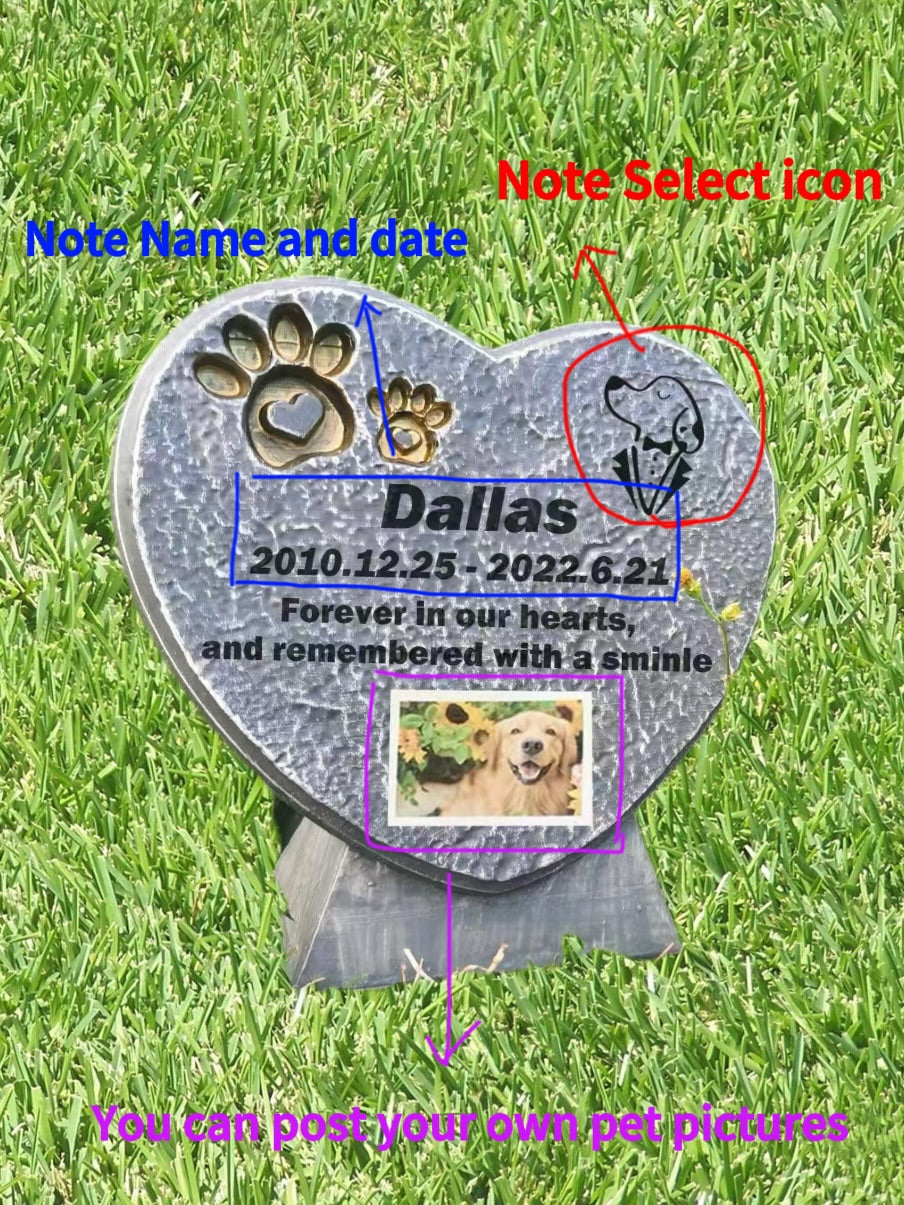 Pet Memorial Headstone – Custom Engraved Grave Marker for Dogs, Cats, and Other Pets