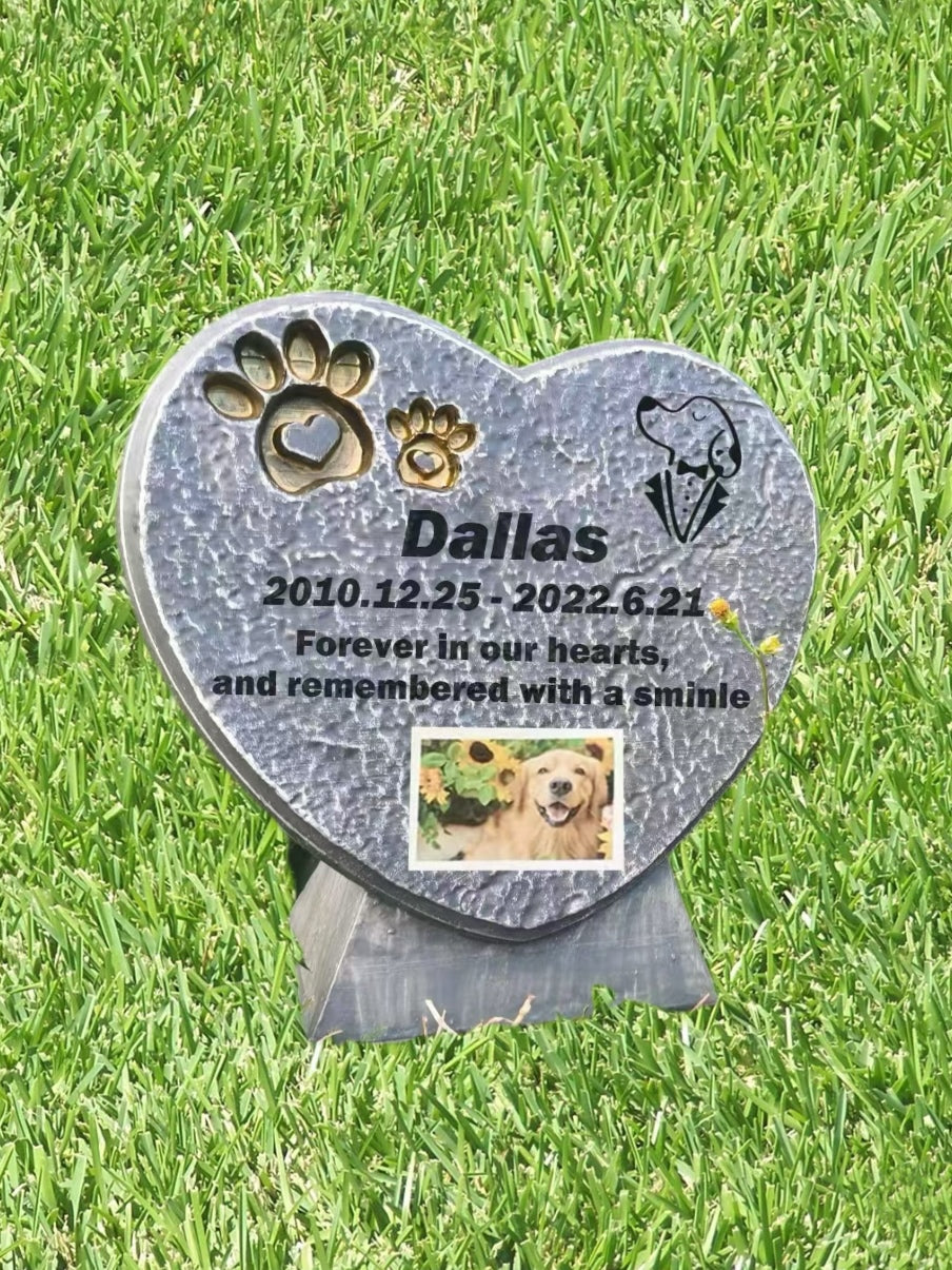 Pet Memorial Headstone – Custom Engraved Grave Marker for Dogs, Cats, and Other Pets