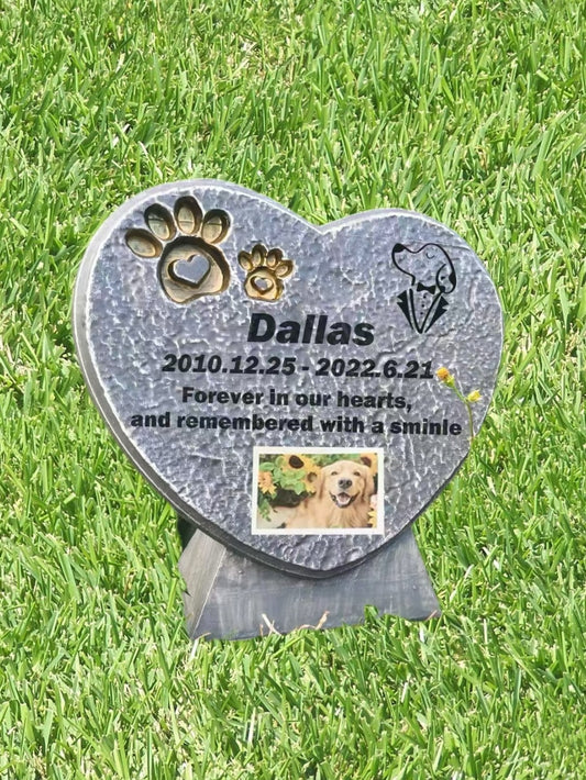 Pet Memorial Headstone – Custom Engraved Grave Marker for Dogs, Cats, and Other Pets