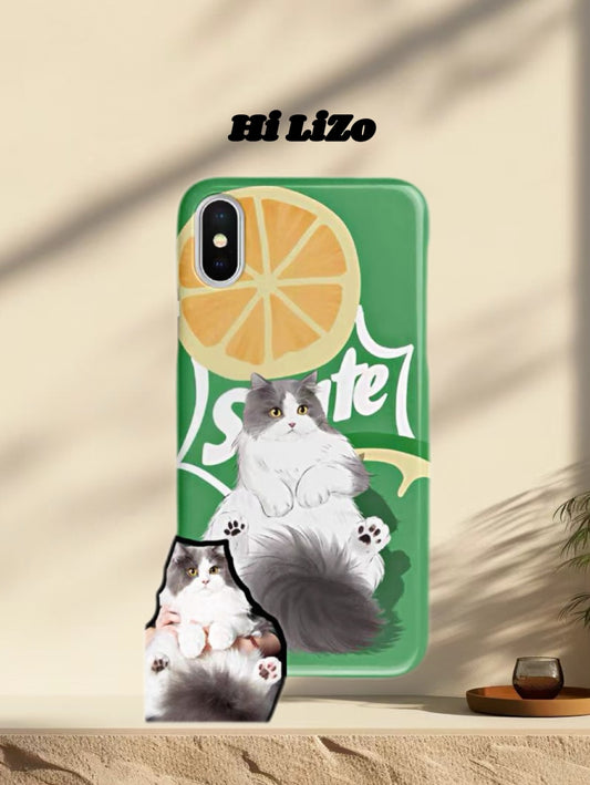 Custom Family & Pet Portrait Phone Case | Personalized Hand-Drawn Cartoon Design from Photo