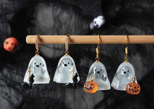 Halloween Stainless Steel Earrings Ghost Pumpkin Earrings Women's Fashion Niche Ear Accessories