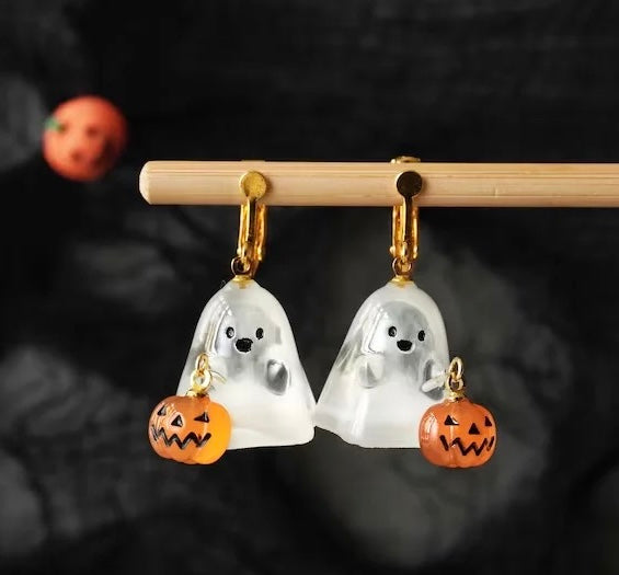 Halloween Stainless Steel Earrings Ghost Pumpkin Earrings Women's Fashion Niche Ear Accessories