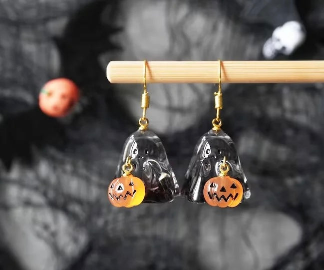 Halloween Stainless Steel Earrings Ghost Pumpkin Earrings Women's Fashion Niche Ear Accessories