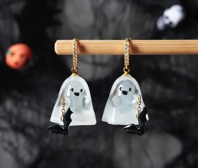 Halloween Stainless Steel Earrings Ghost Pumpkin Earrings Women's Fashion Niche Ear Accessories